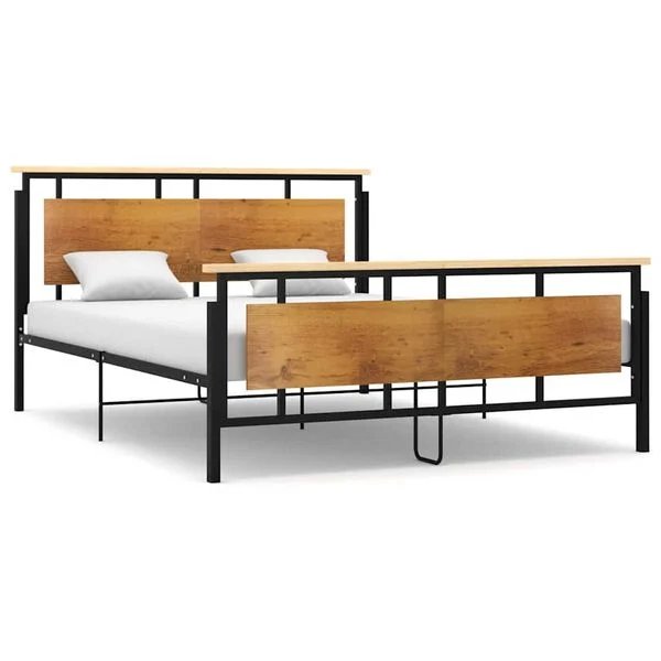Tvirtas metalinis lovos rėmas 160x200 cm juodos spalvos