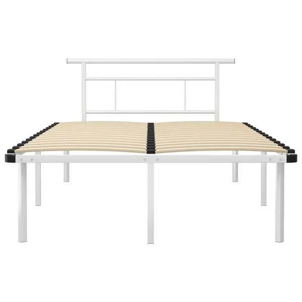 Faneros grotelės baltos spalvos metaliniame lovos rėme 120x200 cm