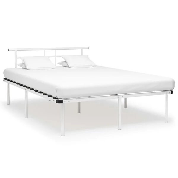 Baltos spalvos metalinis lovos rėmas 140x200 cm