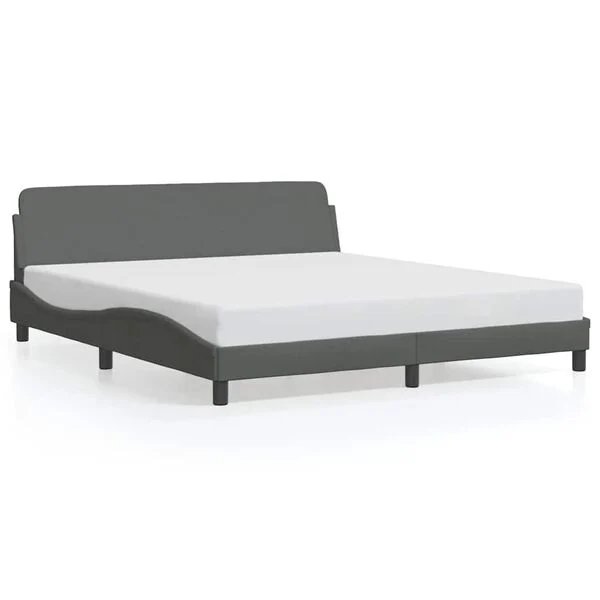 vidaXL Dover lovos rėmas tamsiai pilkas 160x200cm audinys