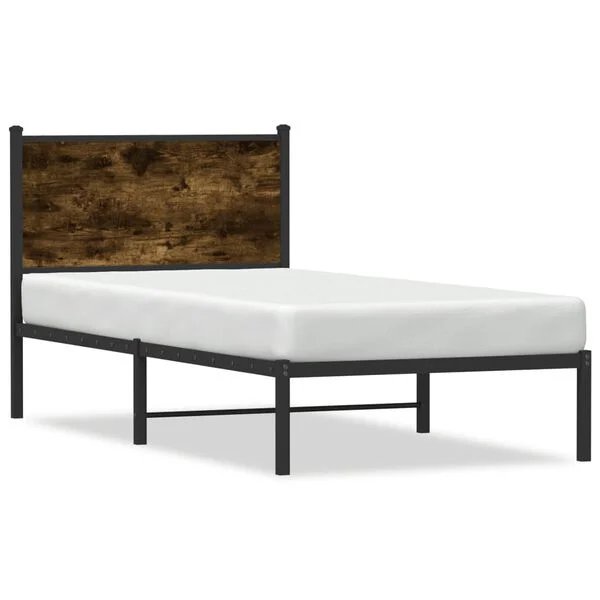 Stilingas vidaXL lovos rėmas dūminio ąžuolo spalvos, 90x200 cm