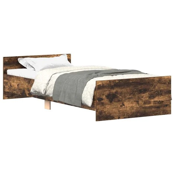 vidaXL lovos rėmas be čiužinio dūminio ąžuolo spalvos 100x200 cm