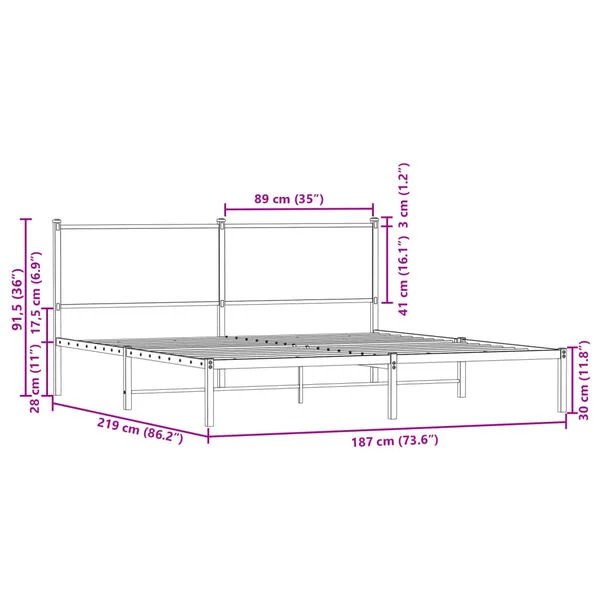 vidaXL lovos rėmas sonoma ąžuolo spalvos, lovos rėmo detalė su kojelėmis