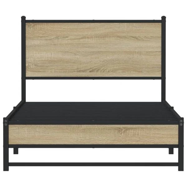 vidaXL lovos rėmas sonoma ąžuolo spalvos 100x200cm, kojelės