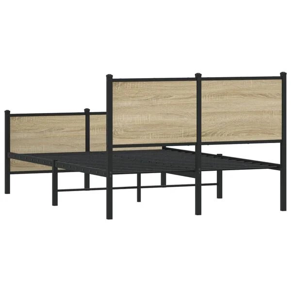 vidaXL lovos rėmas sonoma ąžuolo spalvos 120x200 cm surinkimo detalės