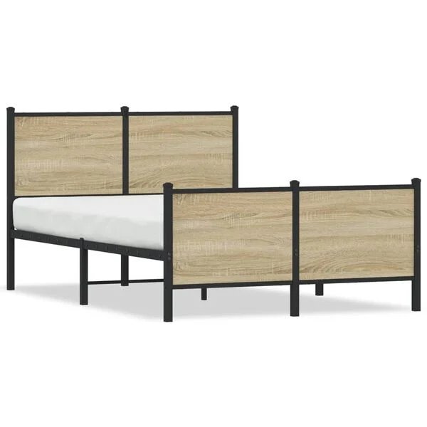 vidaXL lovos rėmas sonoma ąžuolo spalvos 120x200 cm vaizdas iš priekio