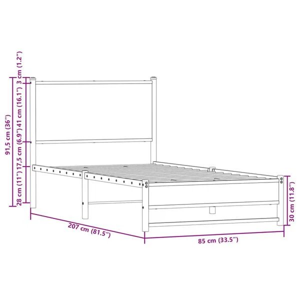 vidaXL lovos rėmas sonoma ąžuolo spalvos 80x200 cm, lovos rėmo surinkimas
