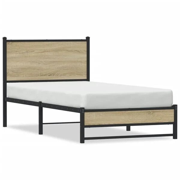 vidaXL lovos rėmas sonoma ąžuolo spalvos 80x200 cm, vaizdas iš priekio