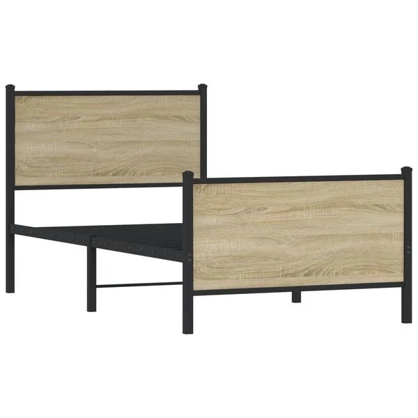 vidaXL lovos rėmas sonoma ąžuolo spalvos 80x200 cm, galvūgalio detalė