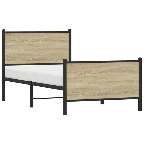 vidaXL lovos rėmas sonoma ąžuolo spalvos 80x200 cm, kojūgalio detalė