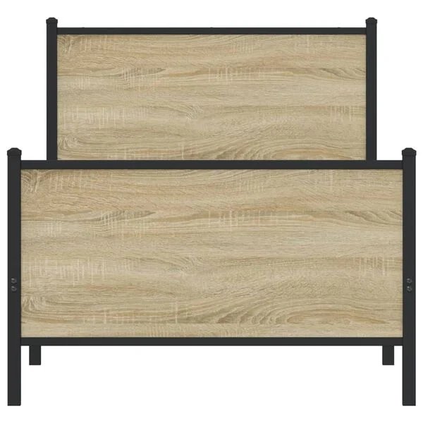 vidaXL lovos rėmas sonoma ąžuolo spalvos 80x200 cm, metalinės lentjuostės