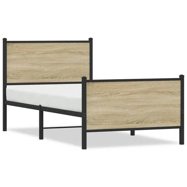 vidaXL lovos rėmas sonoma ąžuolo spalvos 80x200 cm, vaizdas iš priekio