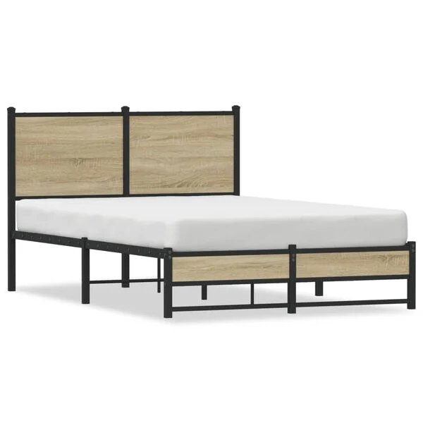 vidaXL lovos rėmas sonoma ąžuolo spalvos 120x190 cm, vaizdas iš priekio