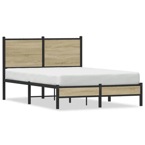 vidaXL lovos rėmas sonoma ąžuolo spalvos 120x200 cm, vaizdas iš priekio