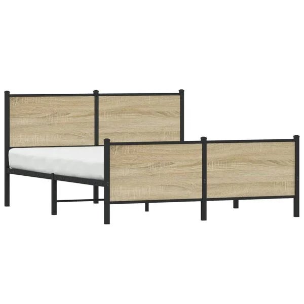 vidaXL lovos rėmas sonoma ąžuolo spalvos 150x200 cm, vaizdas iš priekio
