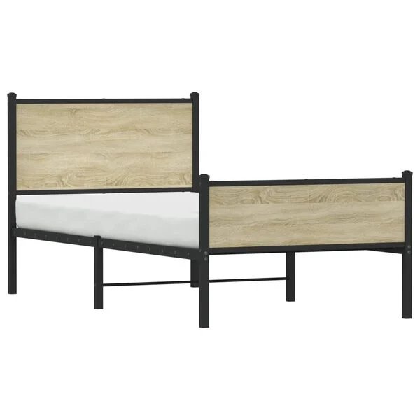 vidaXL lovos rėmas sonoma ąžuolo spalvos, 90x190 cm, galvūgalis