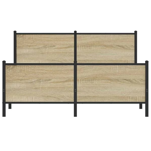 vidaXL lovos rėmas sonoma ąžuolo spalvos, 140x190 cm, kojelės