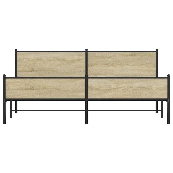 Lovos rėmas be čiužinio, dūminio ąžuolo, 200x200cm, metalas Sonoma ąžuolas 200 x 200 cm su galvūgaliu ir aukštu kojūgaliu nuotrauka 5