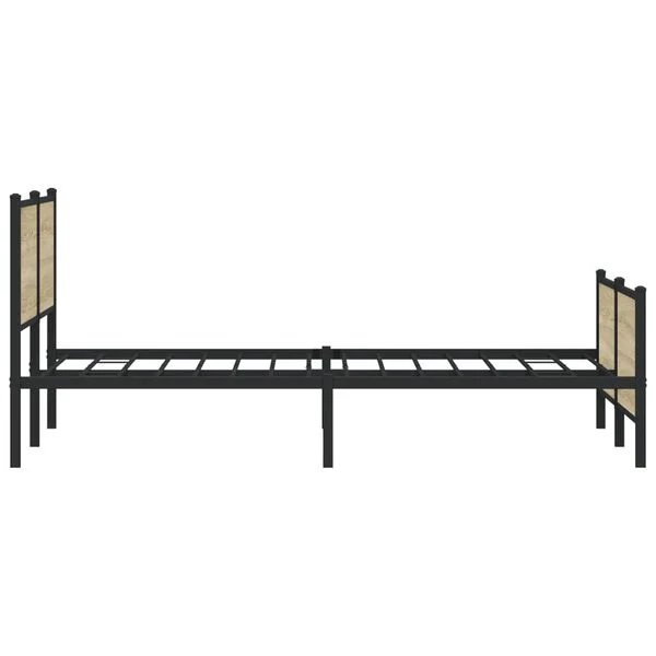 Lovos rėmas be čiužinio, dūminio ąžuolo, 200x200cm, metalas Sonoma ąžuolas 200 x 200 cm su galvūgaliu ir kojūgaliu nuotrauka 6