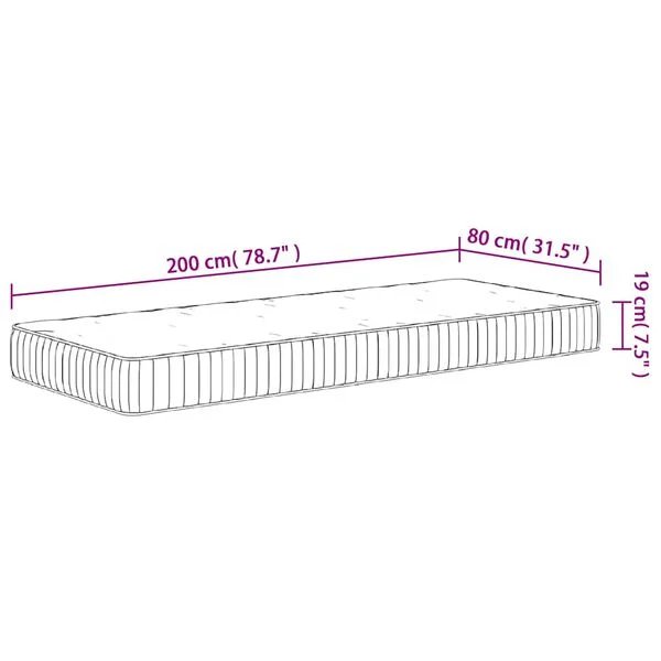 Kišeninių spyruoklių čiužinys Opto.lt 80x200 cm vidutinio kietumo pakuotės detalė