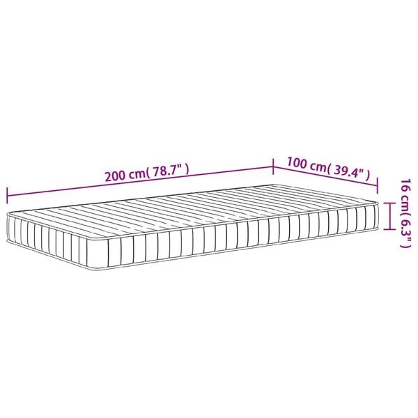 Opto.lt poroloninis čiužinys 100x200cm vidutinio minkštumo vaizdas