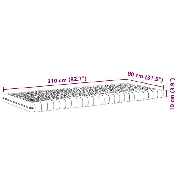 Baltas Opto.lt poroloninis čiužinys 80x210 cm patvarus audinys