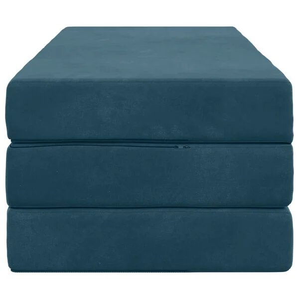 Sulankstoma mėlyna aksominė sofa lova Opto.lt, transformacijos mechanizmas