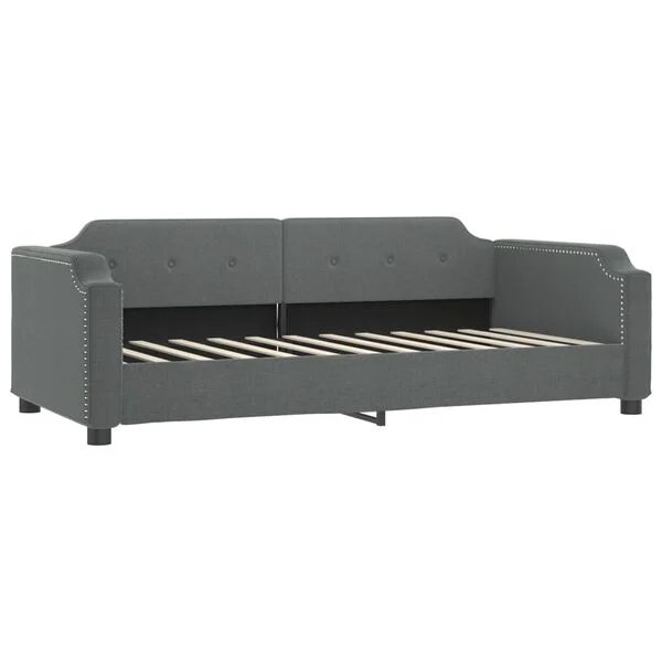 Tamsiai pilka sofa-lova svetainėje