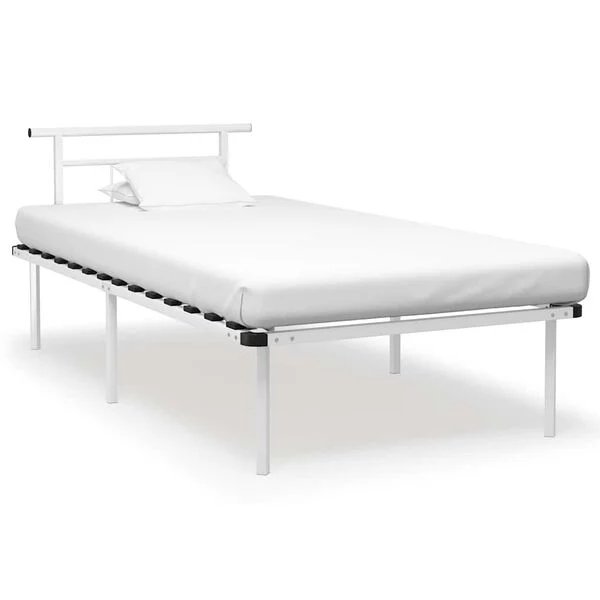 Baltos spalvos metalinis lovos rėmas 100x200 cm