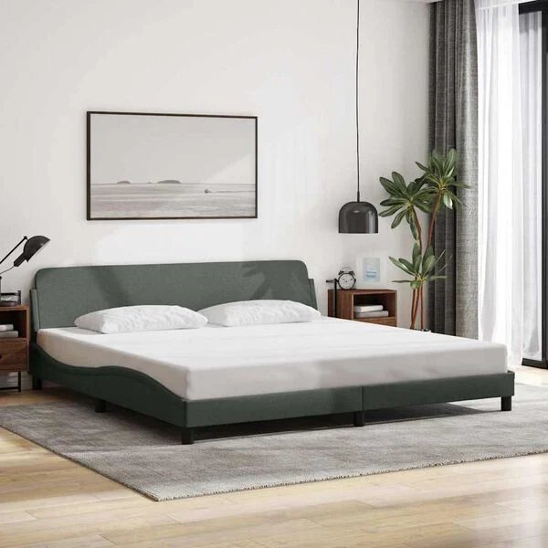 VidaXL Dover lovos rėmas tamsiai pilkas 200x200cm, šono vaizdas