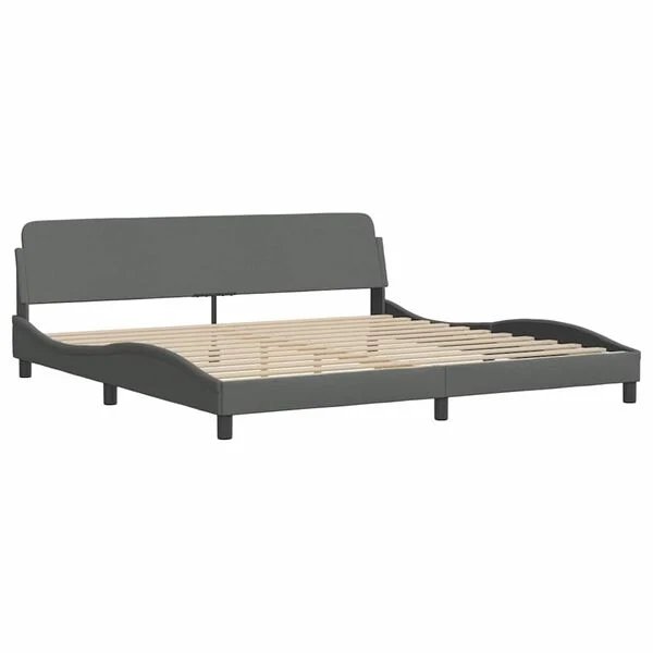 VidaXL Dover lovos rėmas tamsiai pilkas 200x200cm, galvūgalio detalė