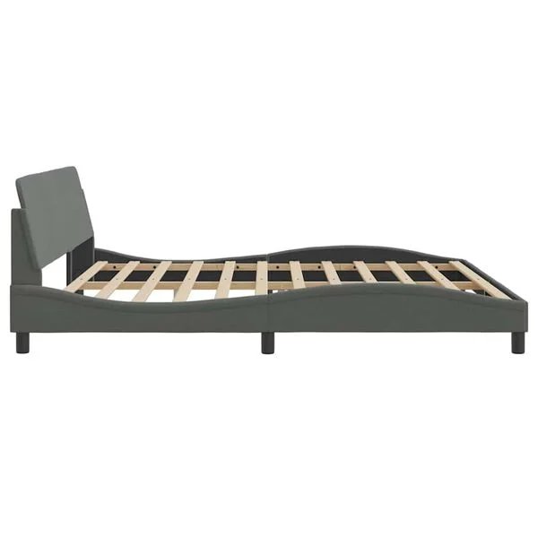 VidaXL Dover lovos rėmas tamsiai pilkas 200x200cm, stabilios kojos