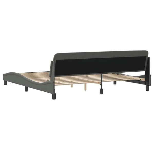 VidaXL Dover lovos rėmas tamsiai pilkas 200x200cm, audinio tekstūra
