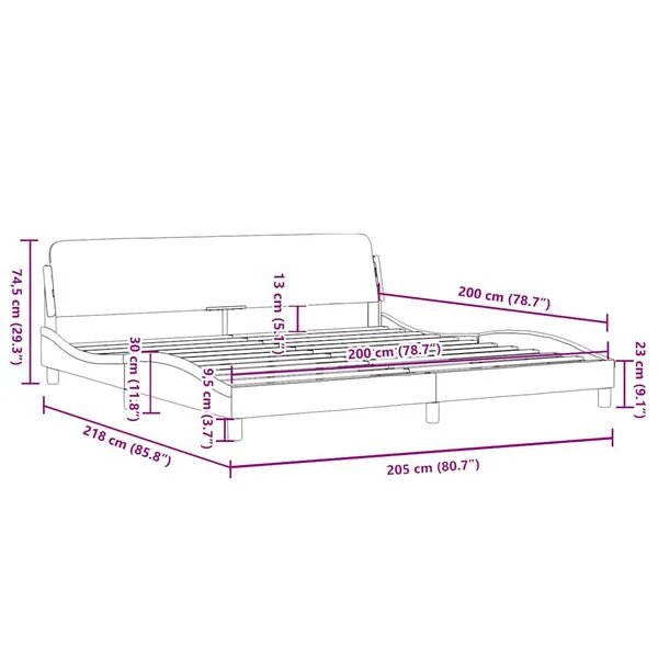 VidaXL Dover lovos rėmas tamsiai pilkas 200x200cm, bendras vaizdas