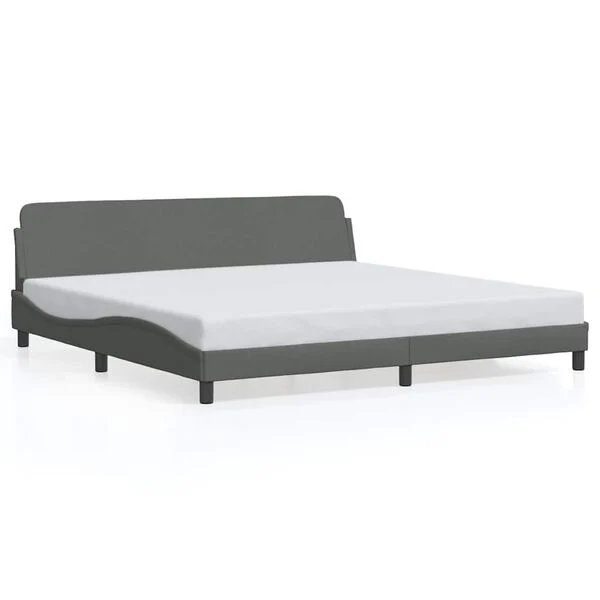 VidaXL Dover lovos rėmas tamsiai pilkas 200x200cm, vaizdas iš priekio
