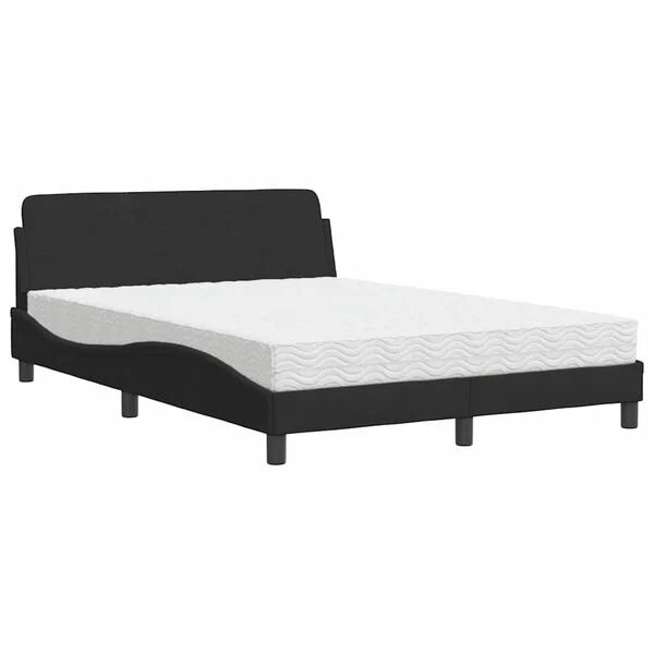 Dover lova su juodos spalvos aksomu ir čiužiniu 140x190 cm