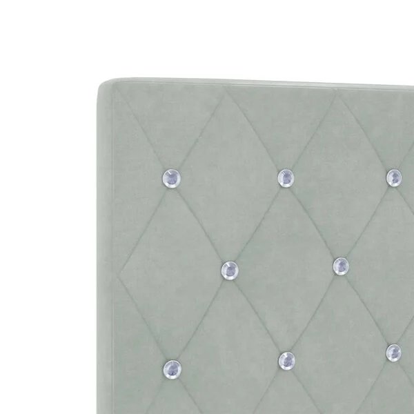 vidaXL lovos detalė su aksominiu audiniu šviesiai pilka 90 x 200 cm