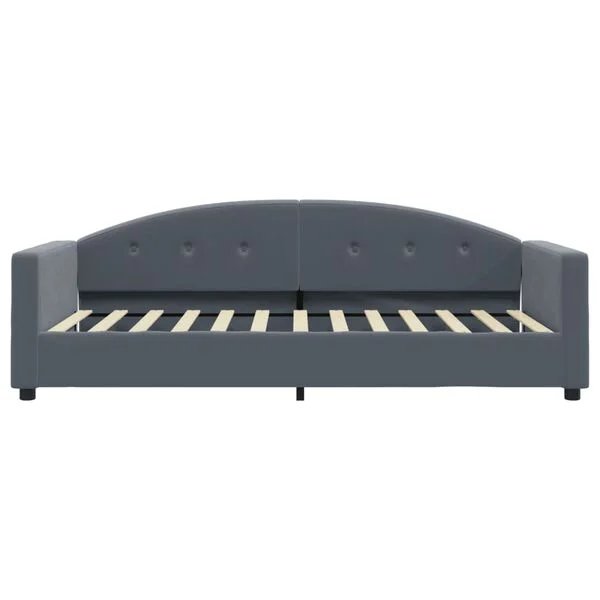 vidaXL lova 90x200 cm su tamsiai pilka aksomine medžiaga