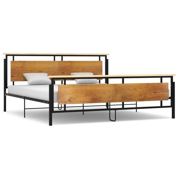 Tvirtas vidaXL lovos rėmas 200x200 cm juodos spalvos