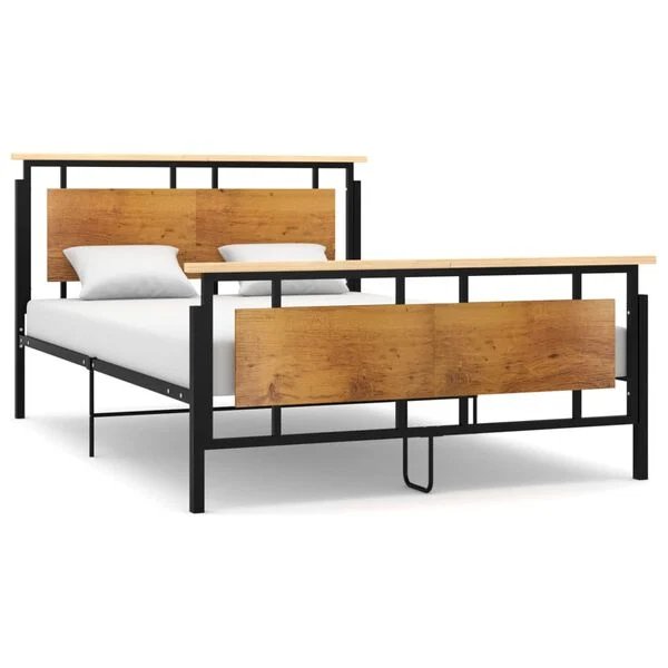 vidaXL metalinis lovos rėmas 140x200 cm vaizdas iš priekio