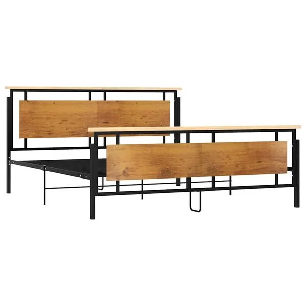 vidaXL metalinis lovos rėmas 180x200 cm juodos spalvos, detalės vaizdas