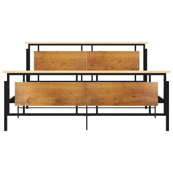 vidaXL metalinis lovos rėmas 180x200 cm juodos spalvos su grotelėmis