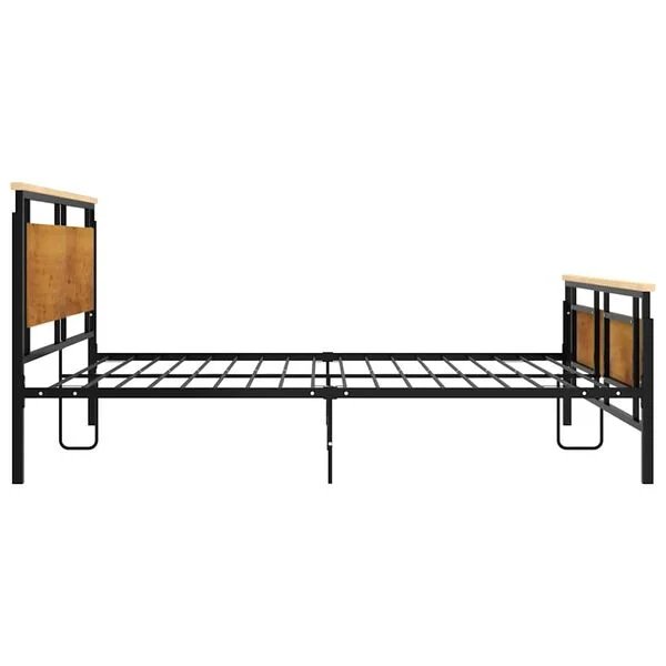 vidaXL metalinis lovos rėmas 180x200 cm juodos spalvos, surinktas