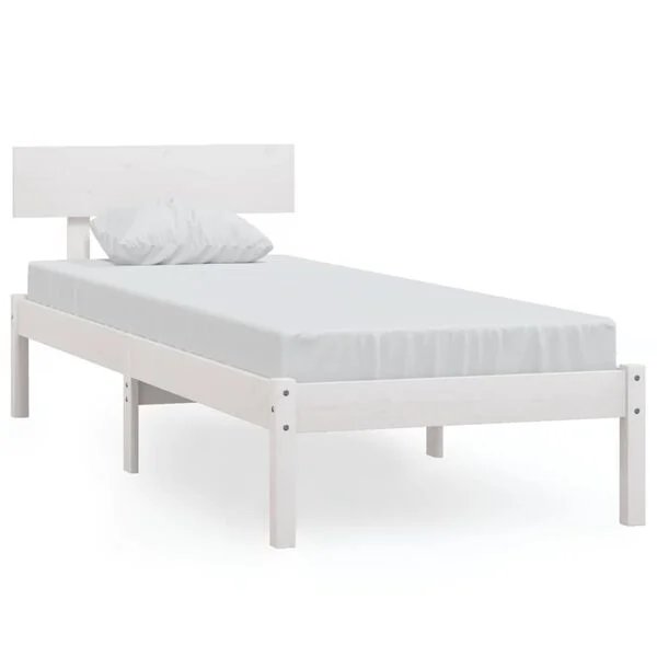 Baltos spalvos medinis lovos rėmas 90x200cm