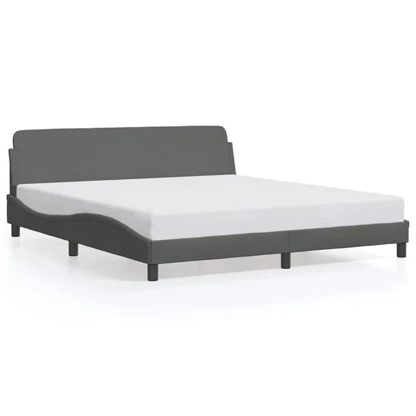 vidaXL Dover lovos rėmas tamsiai pilkas 180x200cm audinys