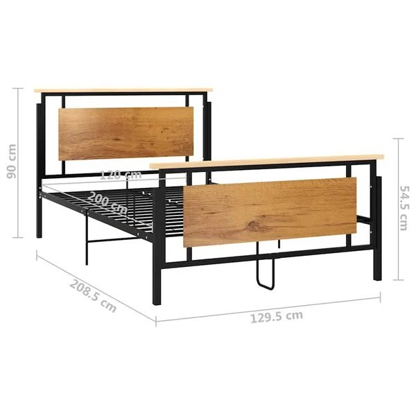 vidaXL metalinis lovos rėmas 120x200 cm miegamojo interjeras