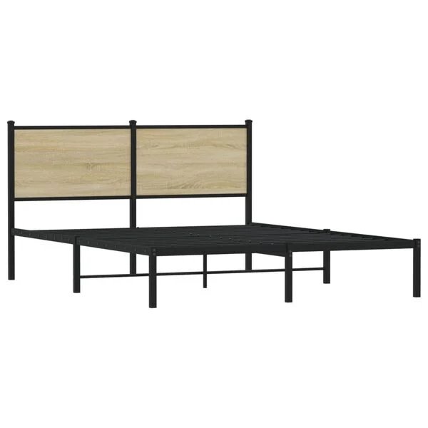 vidaXL lovos rėmas sonoma ąžuolo spalvos 137x190 cm, galvūgalis