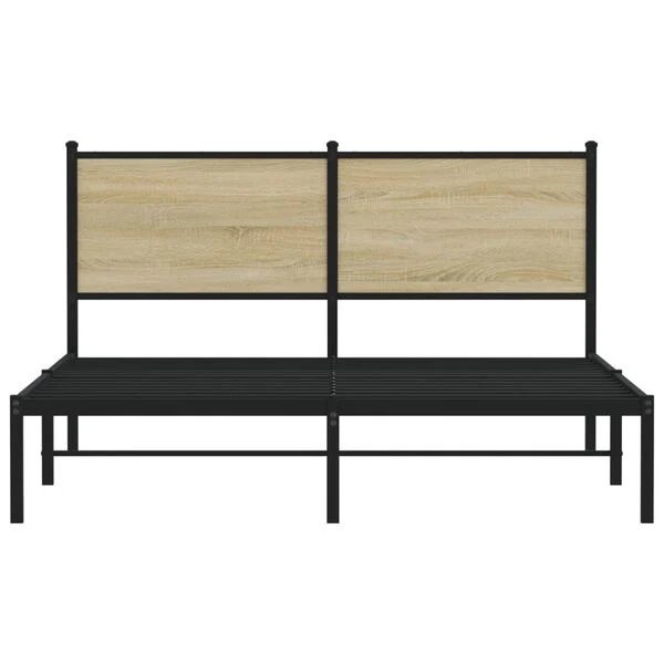 vidaXL lovos rėmas sonoma ąžuolo spalvos 137x190 cm, kojelės ir konstrukcija
