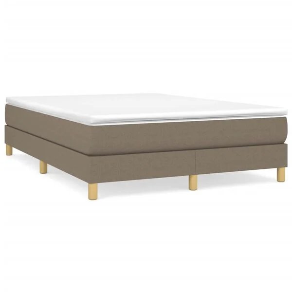 Taupe spalvos vidaXL lovos rėmas su spyruoklėmis, 140x190 cm, audinys