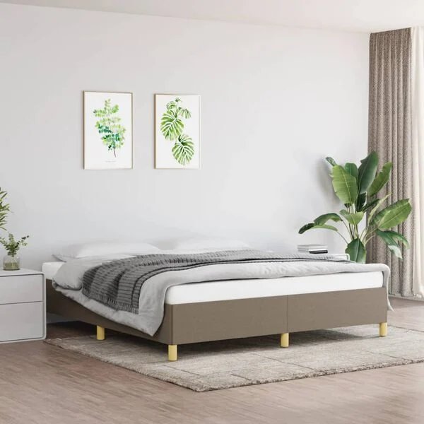 vidaXL lovos rėmas taupe spalvos, 160x200 cm, audinys šoninis vaizdas